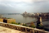 Blick von der Hofburg auf die Donau (21.04.1990)