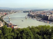 Budapest: Blick auf die Donau vom Gellertberg aus (03.07.2012)
